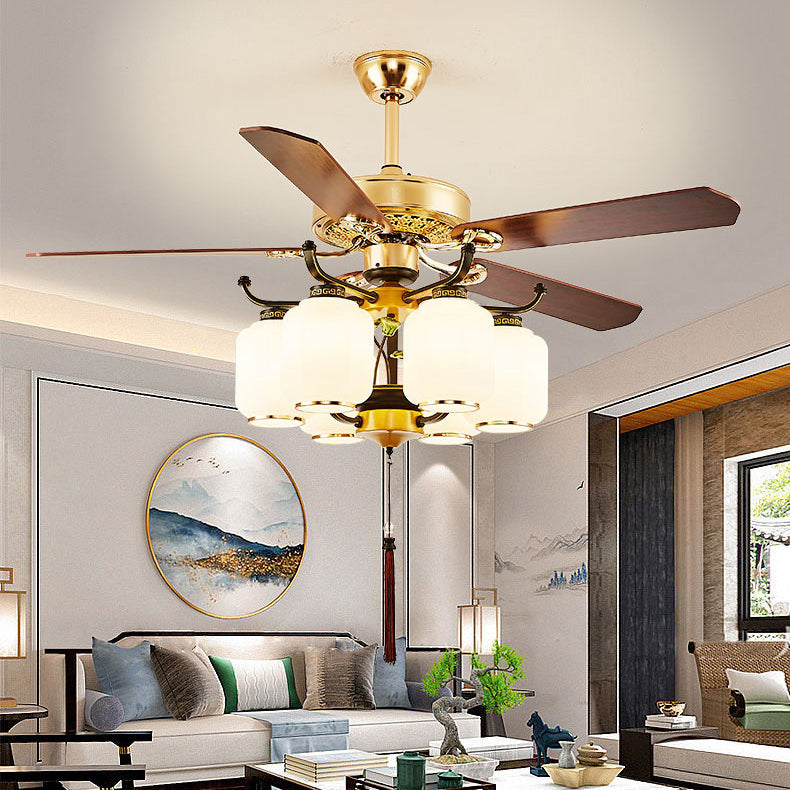 Chinese Lantern Iron Ceiling Fan Light