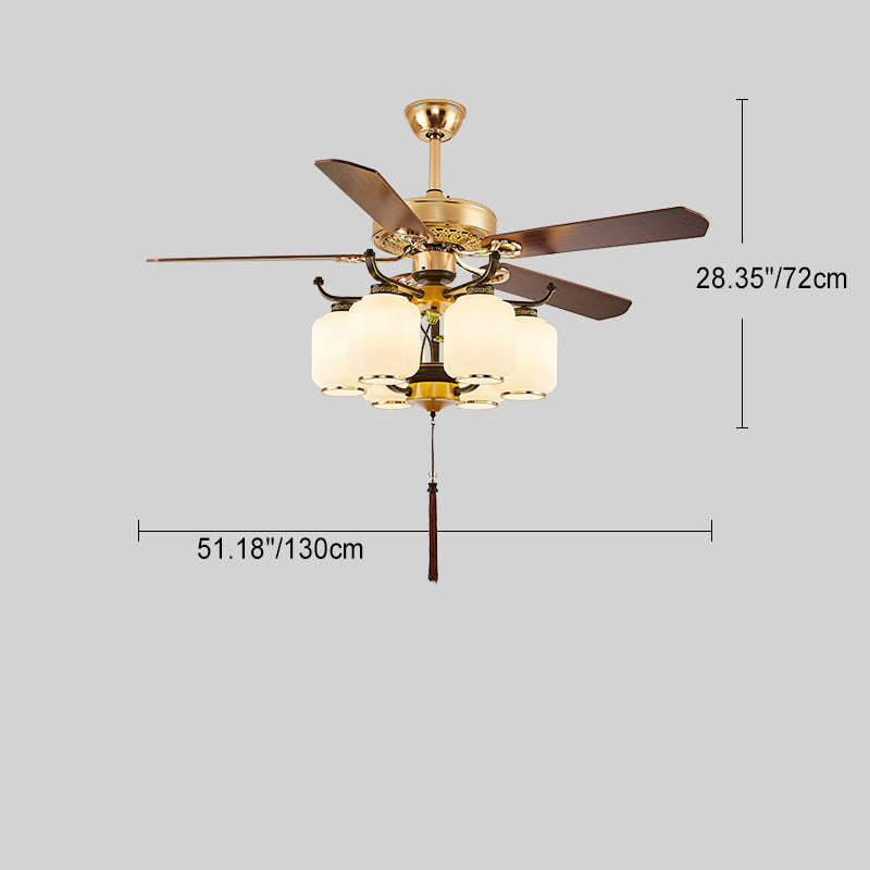 Chinese Lantern Iron Ceiling Fan Light