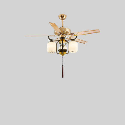 Chinese Lantern Iron Ceiling Fan Light