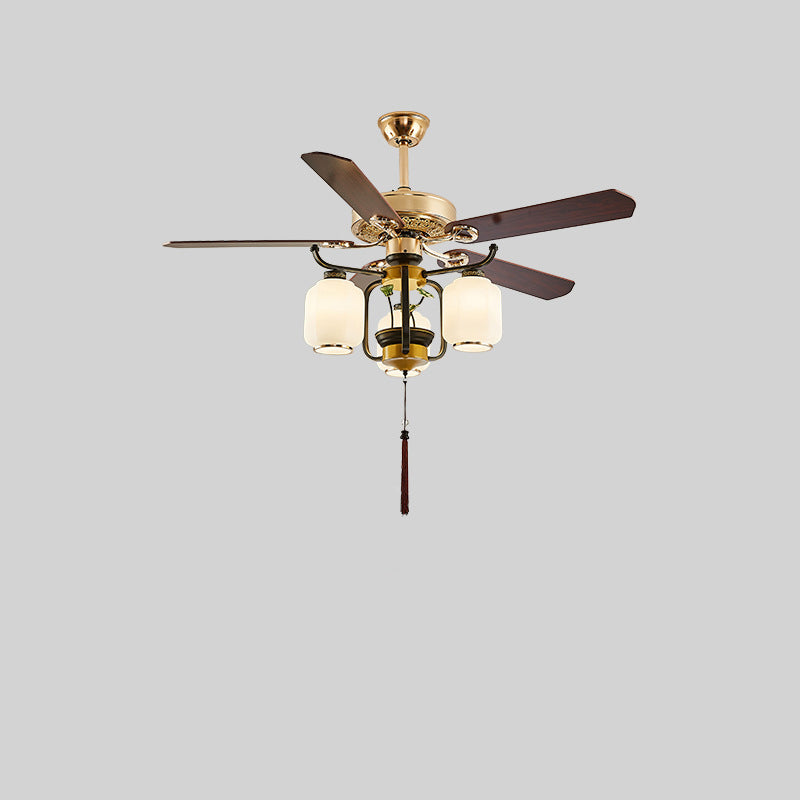 Chinese Lantern Iron Ceiling Fan Light