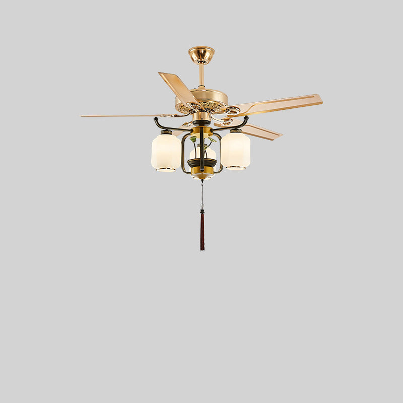 Chinese Lantern Iron Ceiling Fan Light