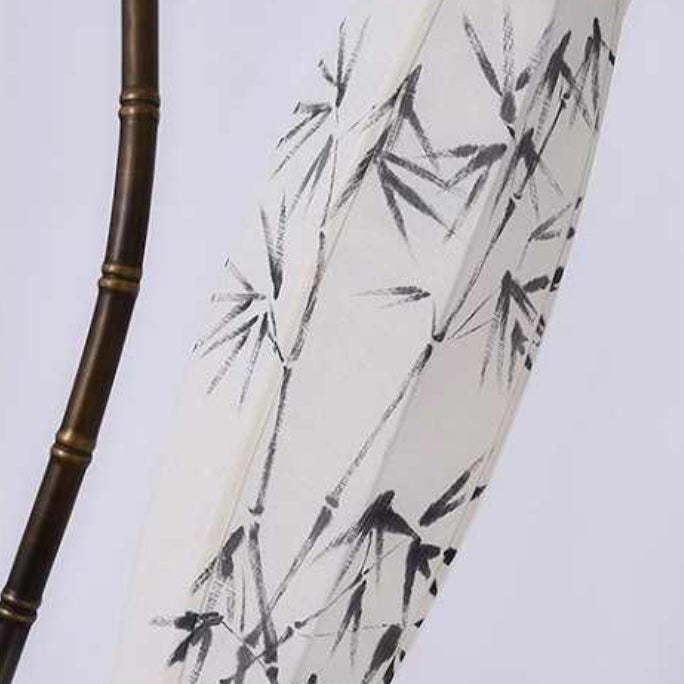 Chinese Fishing Rod Rectangular Bamboo Floor Lamp