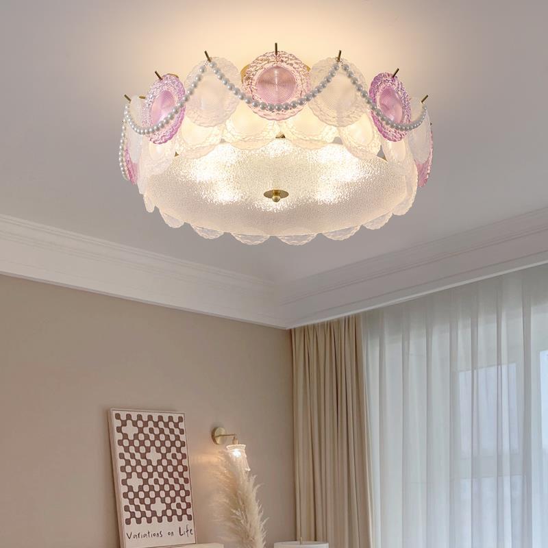 Contemporary Pearl Glass 5/8-Light Ceiling Light