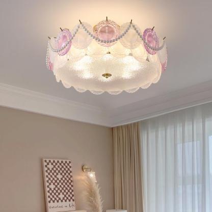Contemporary Pearl Glass 5/8-Light Ceiling Light