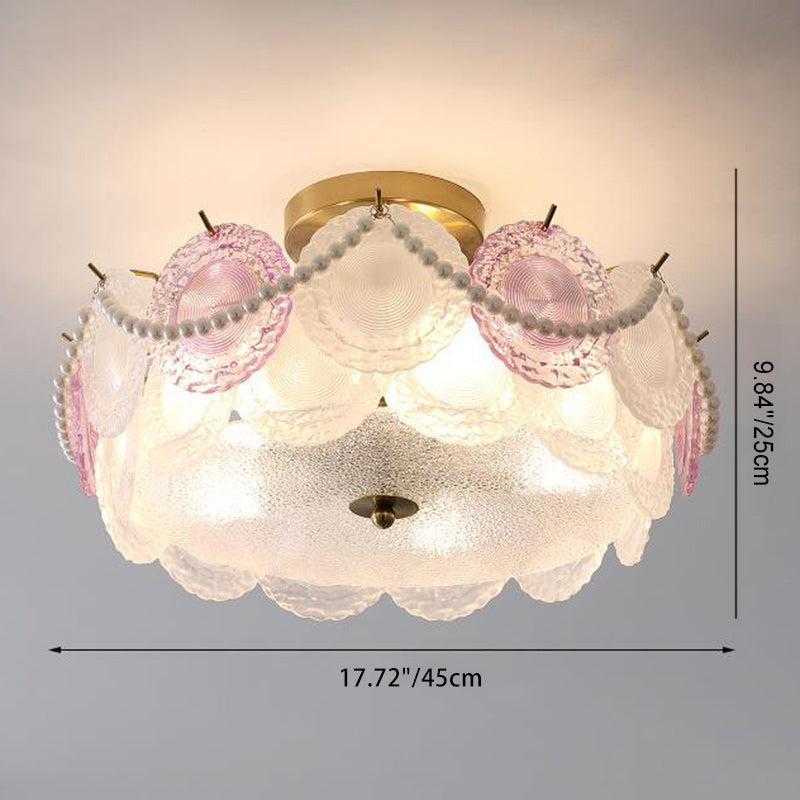 Contemporary Pearl Glass 5/8-Light Ceiling Light
