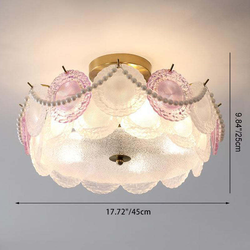 Contemporary Pearl Glass 5/8-Light Ceiling Light
