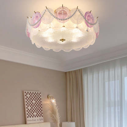 Contemporary Pearl Glass 5/8-Light Ceiling Light