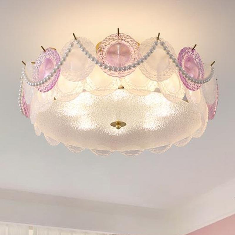 Contemporary Pearl Glass 5/8-Light Ceiling Light