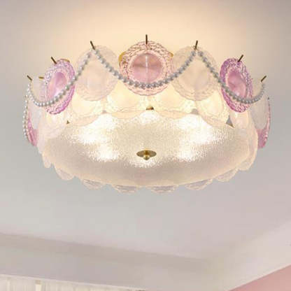 Contemporary Pearl Glass 5/8-Light Ceiling Light