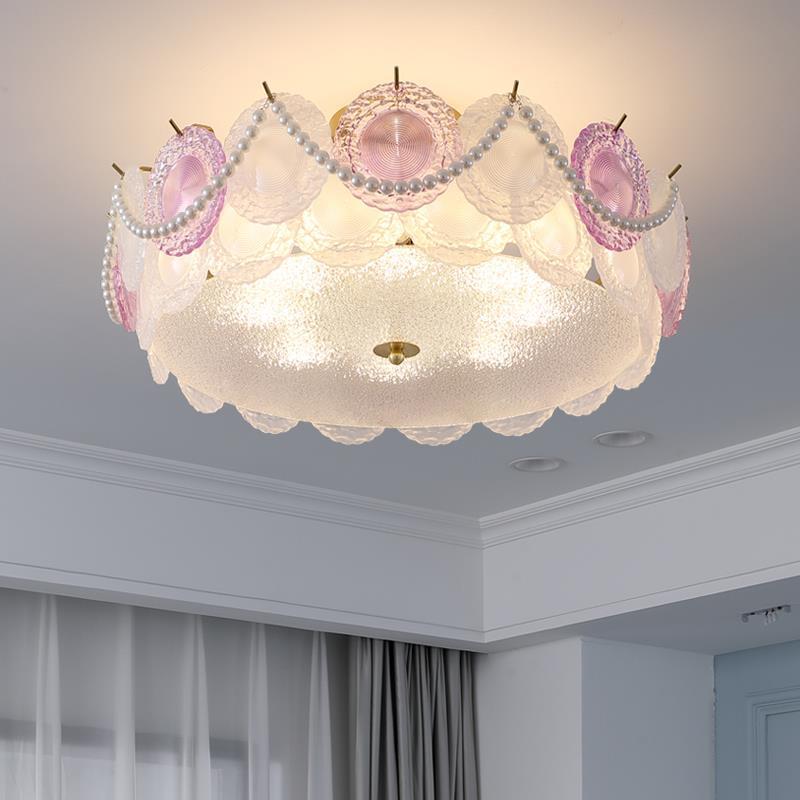 Contemporary Pearl Glass 5/8-Light Ceiling Light