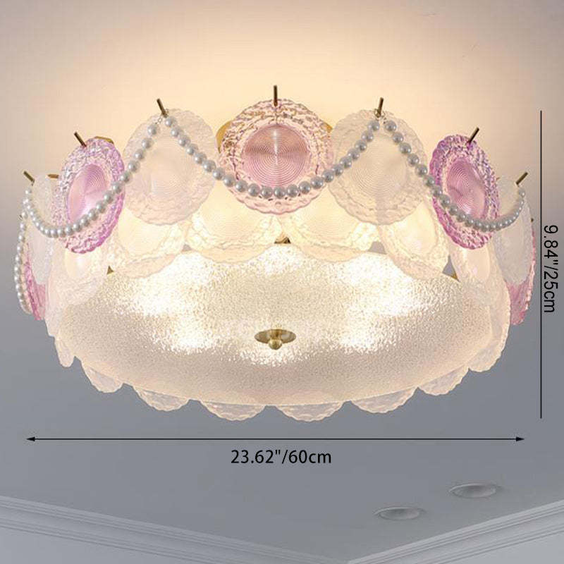 Contemporary Pearl Glass 5/8-Light Ceiling Light