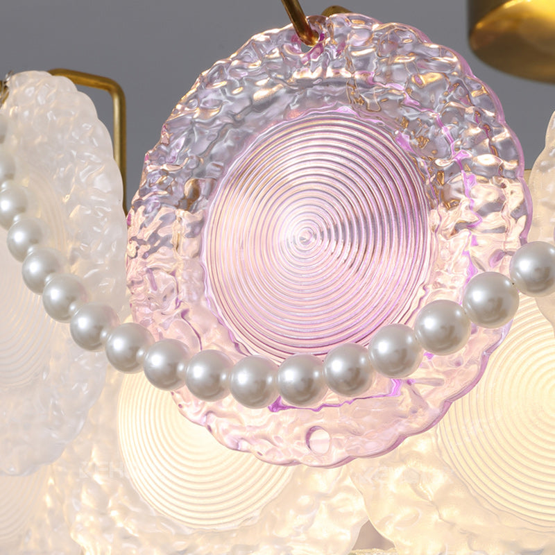 Contemporary Pearl Glass 5/8-Light Ceiling Light