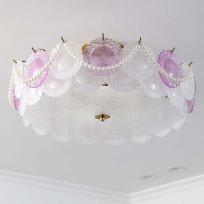 Contemporary Pearl Glass 5/8-Light Ceiling Light