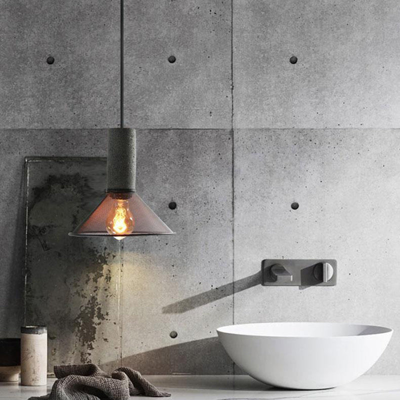Industrial Cylinder Dome Cement Iron Pendant Light