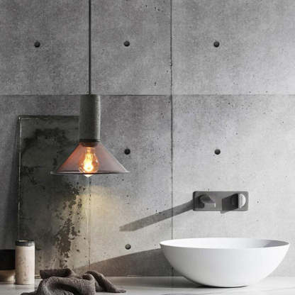 Industrial Cylinder Dome Cement Iron Pendant Light