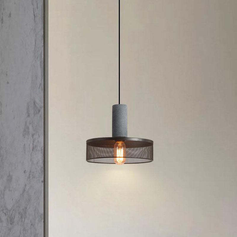 Industrial Cylinder Dome Cement Iron Pendant Light