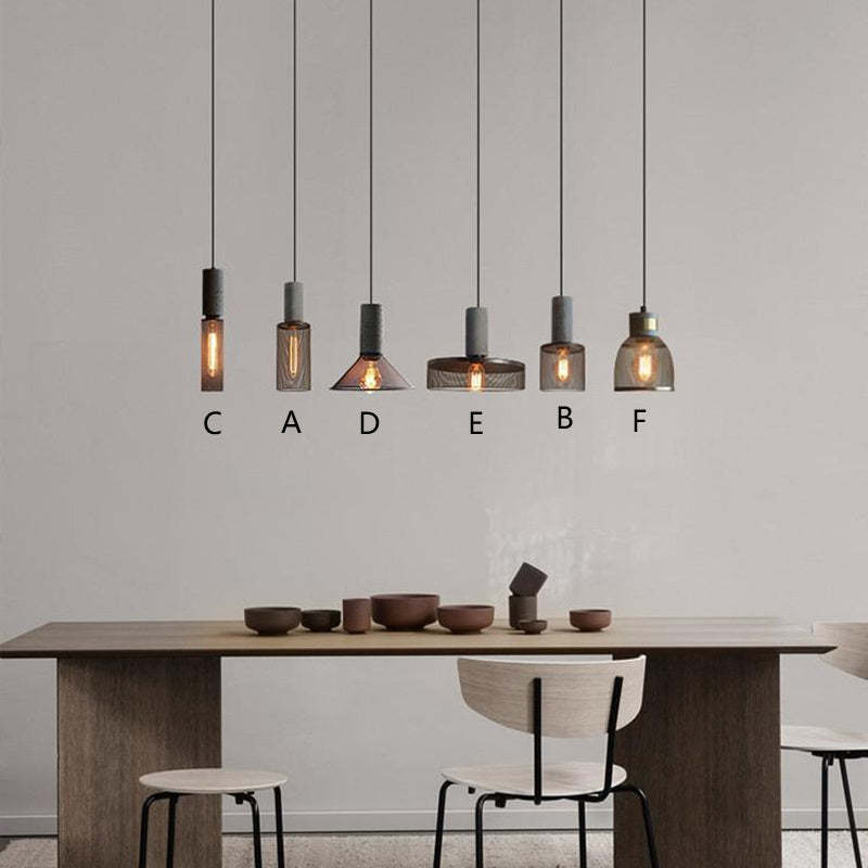 Industrial Cylinder Dome Cement Iron Pendant Light