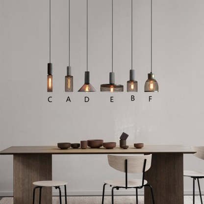 Industrial Cylinder Dome Cement Iron Pendant Light
