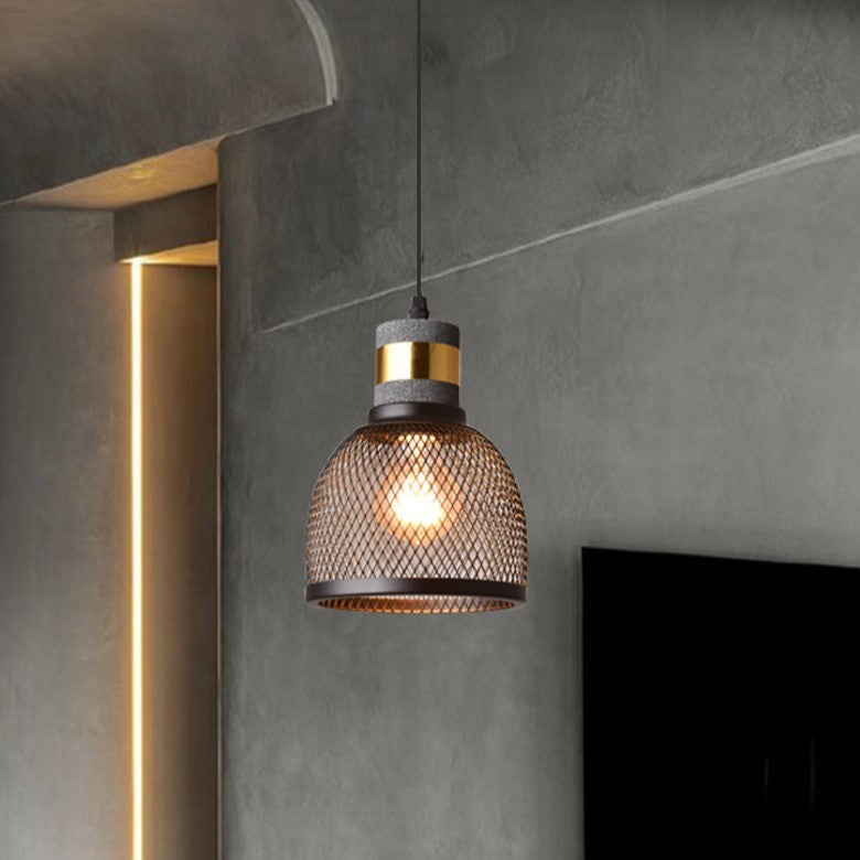 Industrial Cylinder Dome Cement Iron Pendant Light