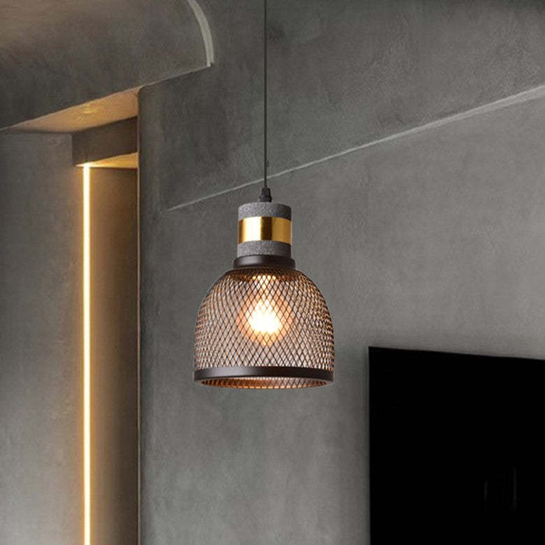 Industrial Cylinder Dome Cement Iron Pendant Light