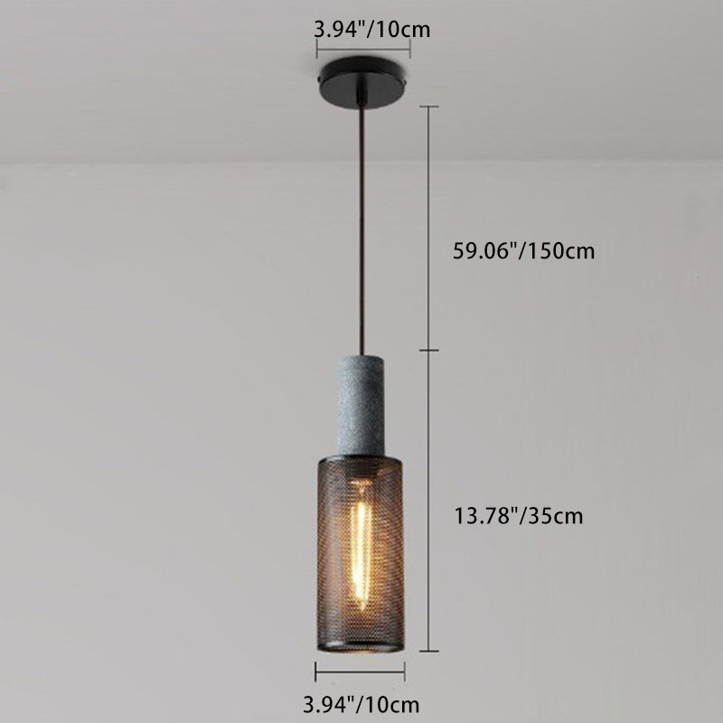 Industrial Cylinder Dome Cement Iron Pendant Light