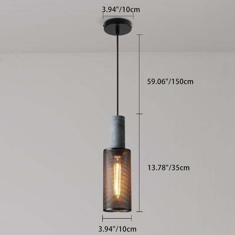 Industrial Cylinder Dome Cement Iron Pendant Light