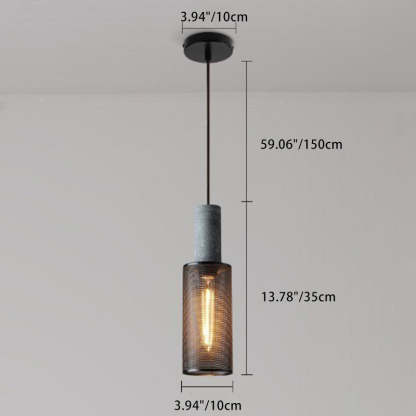 Industrial Cylinder Dome Cement Iron Pendant Light