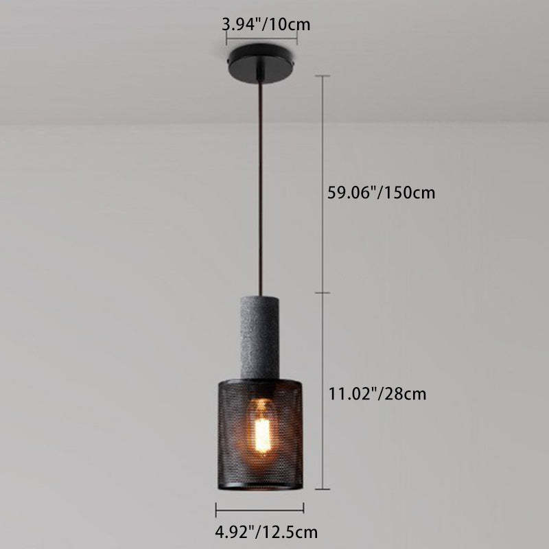 Industrial Cylinder Dome Cement Iron Pendant Light