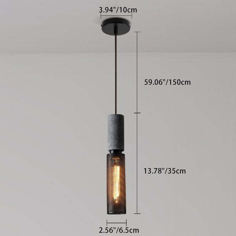 Industrial Cylinder Dome Cement Iron Pendant Light
