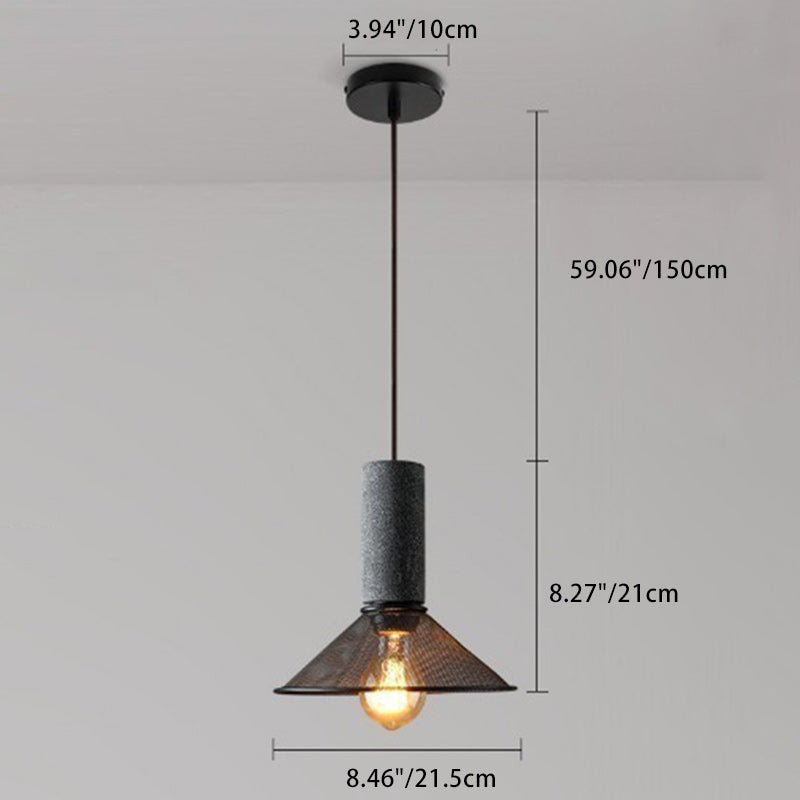 Industrial Cylinder Dome Cement Iron Pendant Light