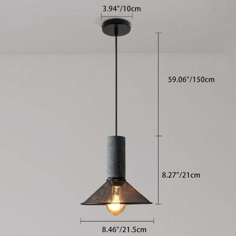 Industrial Cylinder Dome Cement Iron Pendant Light