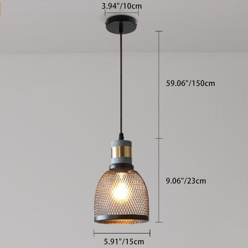 Industrial Cylinder Dome Cement Iron Pendant Light