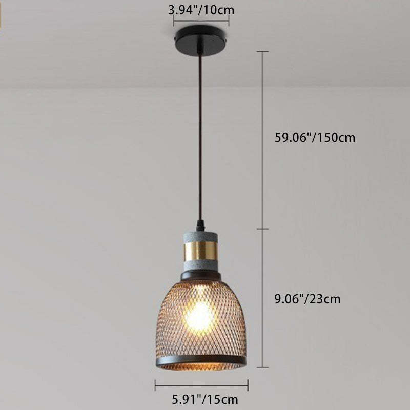 Industrial Cylinder Dome Cement Iron Pendant Light