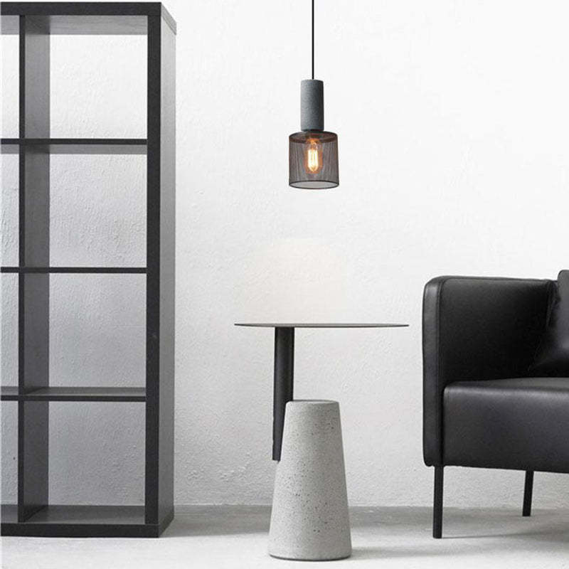 Industrial Cylinder Dome Cement Iron Pendant Light