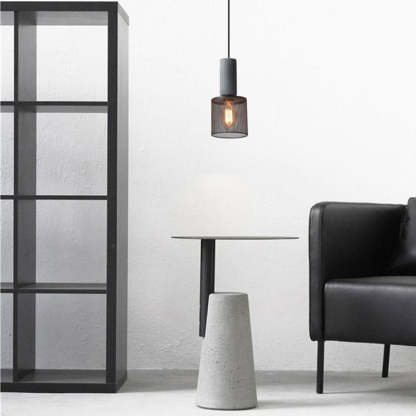 Industrial Cylinder Dome Cement Iron Pendant Light