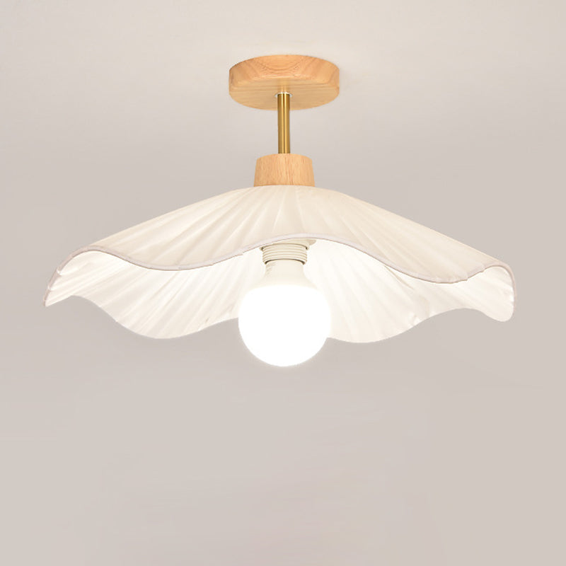 Minimalist Flower Wooden Fabric Ceiling Light