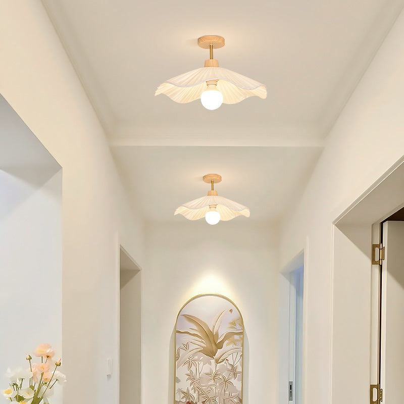 Contemporary Coastal Wood Wave Ceiling Light