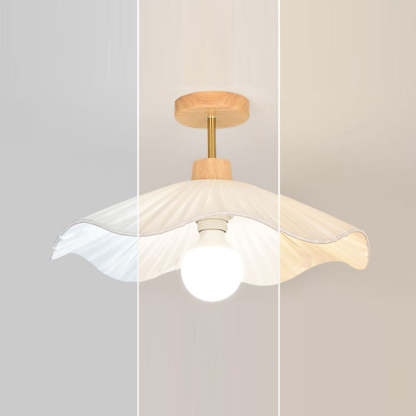 Minimalist Flower Wooden Fabric Ceiling Light