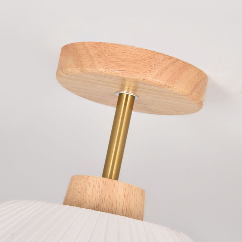 Minimalist Flower Wooden Fabric Ceiling Light