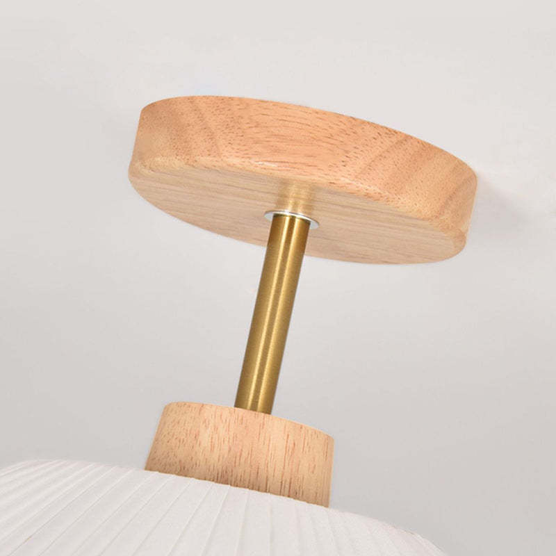Minimalist Flower Wooden Fabric Ceiling Light