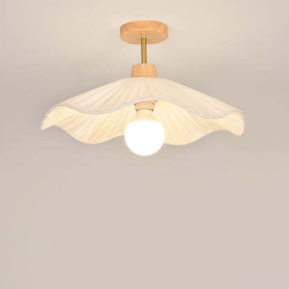 Minimalist Flower Wooden Fabric Ceiling Light