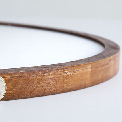 Round Solid Wood Frame Acrylic LED Flush Ceiling Light