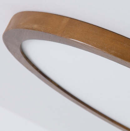 Round Solid Wood Frame Acrylic LED Flush Ceiling Light