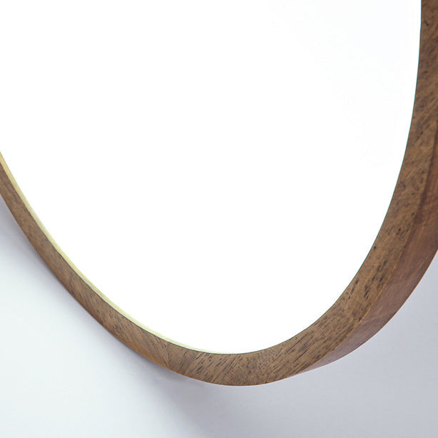 Round Solid Wood Frame Acrylic LED Flush Ceiling Light