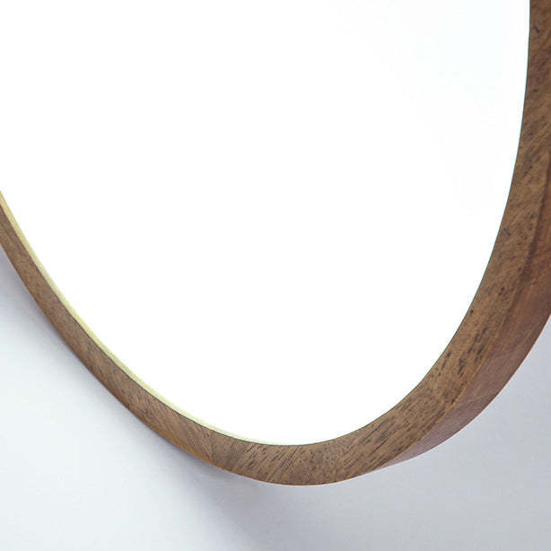 Round Solid Wood Frame Acrylic LED Flush Ceiling Light