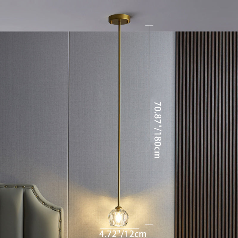 Modern Luxury Round Crystal Pendant Light — Hanging Rod / 220V-240V For UK/AU