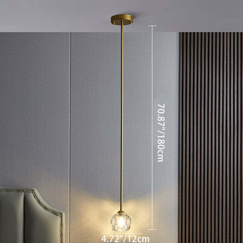 Modern Luxury Round Crystal Pendant Light — Hanging Rod / 220V-240V For UK/AU