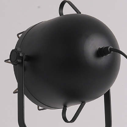 Vintage Tripod Cylinder Iron Wood Table Lamp