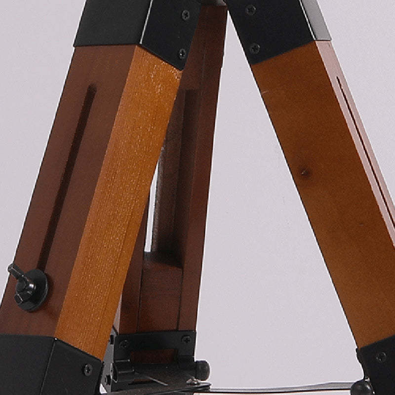 Vintage Tripod Cylinder Iron Wood Table Lamp
