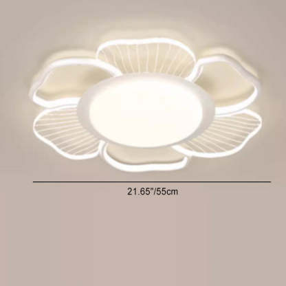 Minimalist Round Flower Iron Plastic LED Flush Mount Light